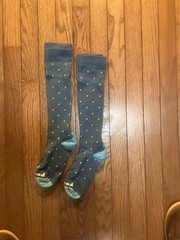 Pacas Wool Compression Socks Blue Wit White Polka Dots S To M 2nds