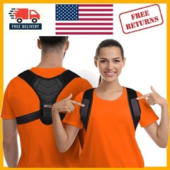 Unisex Adjustable Back Straightener for Posture Correction – Regular Size, Black