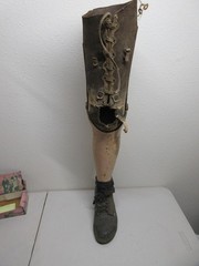 Vintage Adult Prosthetic Left Leg Made of Wood & Leather – Old Loggers Leg