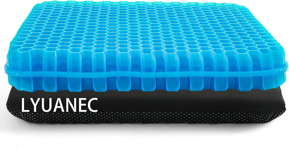 Gel Seat Cushion for Long Sitting – 16.5″ X 14.5″ X 2.4″ (Extra Thick＆Soft) Gel