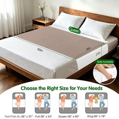Bed Pads Washable Waterproof for Incontinence, Tuckable Underpads Stay in Pla…
