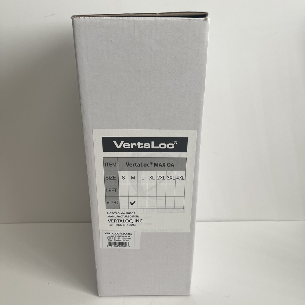 Vertaloc Max OA Knee Brace USD501MOA Knee Support Right Leg M Brand New w/ Pads
