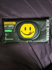 Joe Boxer Flushable Wipes with Vitamin E & Aloe. 30 ct. Travel Friendly!!!