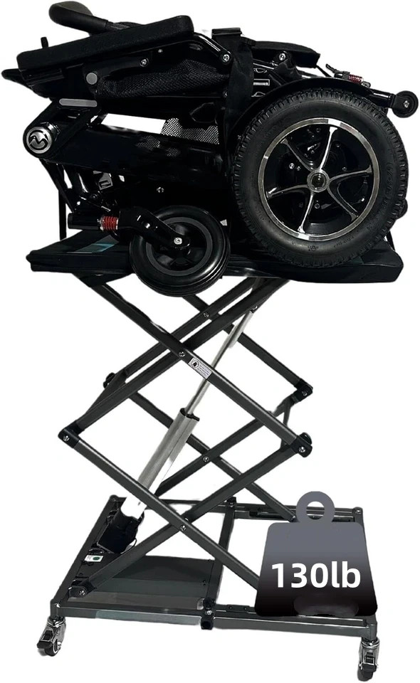 Wheelchairs and Scooters Lift with 6 Wheels, 9.2“-35“ in Height Adjustable