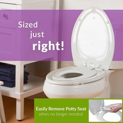 Mayfair NextStep2 Toilet Seat with Built-In Potty Elongated (1-Pack), White