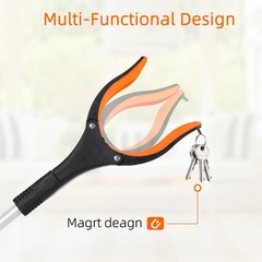 Foldable Reacher Grabber Tool Rotating Jaw & Magnet Trash Picker Heavy Duty