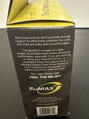 BaxMAX Lumbar Back Support Brace Size L 35”-40” Waist NEW – Free Shipping