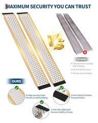 5FT 800LB Capa Heavy Duty Aluminum Loading Ramps, Anti-Slip Punch Plate Surface