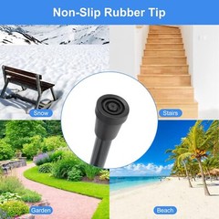 Adjustable Height Folding Cane Lightweight Portable with Wrist Strap Black