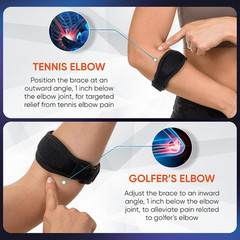 PhysFlex 2-Pack Elbow Brace for Men & Women, Adjustable Tennis & Golfer’s Elbow