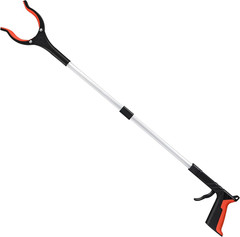 Grabber Reacher Tool, Orange, 32″, Foldable | 360° Rotating Head, Wide Jaw, Ligh