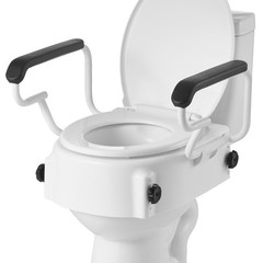 Uimoso Adjustable Raised Toilet Seat with Arms for Seniors, Supports 300 lbs