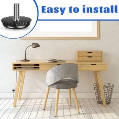 Dunzy 15 Pcs 1/4-20 Adjustable Furniture Levelers 2.8 cm x 2.3 cm, Black