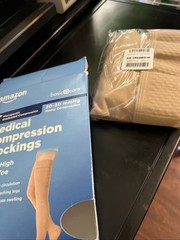 Amazon Basic Care Medical Compression Stockings, 20-30 mmHg Support, Women & Men