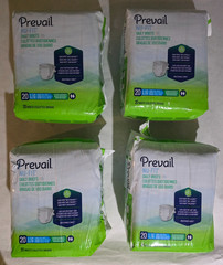Prevail per-Fit Daily Underwear Large 45in-58in 20ct Brand New Lot of 4 Total 80