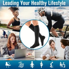 Closed Toe Zipper Compression Socks,3 Pairs 15-20mmHg Cycling,Athletic Men Women