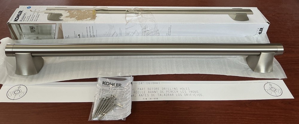 NEW Kohler R27242-BN Rubicon 24″ Grab Bar Vibrant Brushed Nickel B16