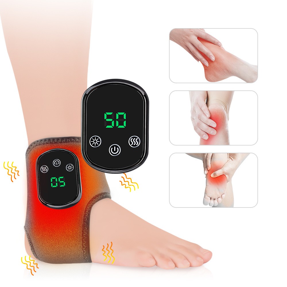 Electric Foot Ankle Massager Relieve Ankle Pain 5 Heat Levels, 3 Vibration Modes