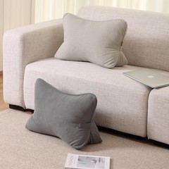 Comfortable Beige Gray Lumbar Support Pillow – Perfect for Relaxation & Reading