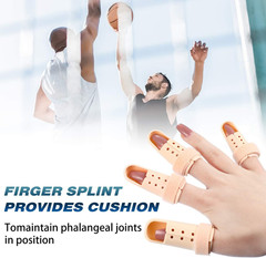 10pcs Finger Splints Set – 5 Sizes EVA Fingertip & Thumb Brace Supports (Beige)!