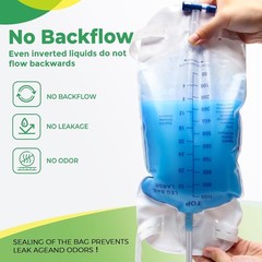6 Pack 1000ml Foley Catheter Leg Bags for Men Urine Bags Splash-Resistant Drain