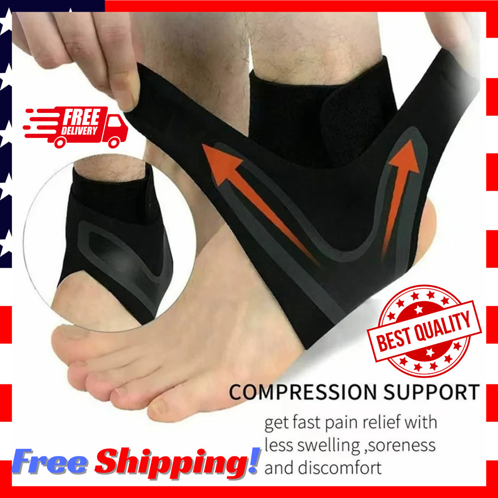Ankle Brace Support Compression Sleeve Pain Relief Plantar Fasciitis Foot Wrap