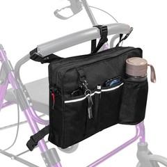 Rollator Bag with Cup Holder,Walker Bags for Folding Walker,Rollator Black