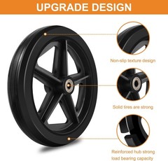 4Pcs 8 Inch Solid Replacement Wheels – Environmentally Friendly Rubber Materi…