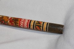 Manly Heavy Duty Hand Carved Wooden Cane Mexican Aztec Hand Painted ONE Cane