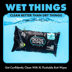 , 48 Count, 2 Pack | Flushable | Unscented | Extra-Large | Vitamin-E & Aloe