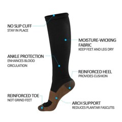 6 Pairs Compression Socks Knee High 20-30mm Hg Graduated Support Men’s Women’s