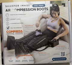 SHARPER IMAGE Air Compression Boots Small-Medium Muscle Massager. Black. New