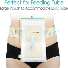 G Tube Holder Protective Belt Small Beige Soft Fabric for Comfort and Security