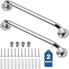 Multi-Purpose Stainless Steel Grab Bars, 18 Inch Bathroom Shower Handles, 2 Pack