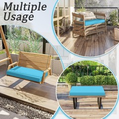 Tounosnt Outdoor Bench Cushion 36 X 18 X 3.5 Inch 36 x 18 x in, Lake Blue