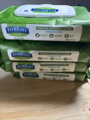 4 Pack FitRigth Aloe Quilted Cleansing Cloth Adult Wipe 4x48pcs