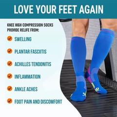 3PK Sport Compression Socks Athletic for Baseball, Softball, Football and More