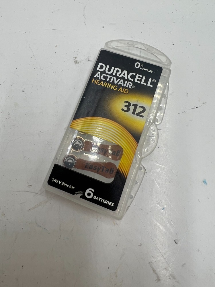 QTY 4 Duracell ActivAir DA312 Hearing Aid Batteries – 1.45V