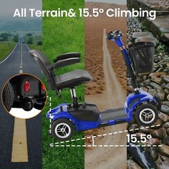 4 Wheels Mobility Scooter 200W Heavy Duty Electric Wheelchair All Terrain
