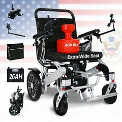 700W Dual Motor Electric Wheelchair 400 lbs Capacity All Terrain 20″ Wide Seat