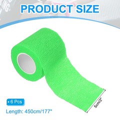 2″ x 177″ 12 Pcs Self Adhesive Bandage Wrap Elastic Self Tape Bright Green