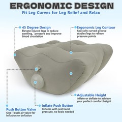 Inmoredo Inflatable Leg Elevation Pillow After Surgery, Wedge Leg Elevating P…