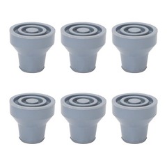19mm 6pcs Rubber Cane Tips Wear Resistant Stable Heavy Duty Soft Rubber Crutch