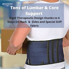 AVESTON Back Brace Lower Back Pain Relief Lumbar Support Belt Rigid Thin Light