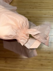 Sample Of 2 Small Vintage Peach Color Plastic Backed Adult Diapers 4 Tape Tabs