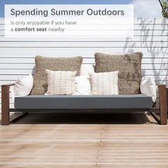 Favoyard Outdoor Bench Cushion 42 x 18 Inch Waterproof 42 x 18 In, Dark Gray