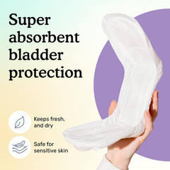 Because Overnight Incontinence Pads for 120 Count (6 Packs of 20) New Version