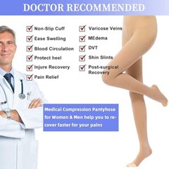 New FDA Approved Opaque Compression Stockings Pantyhose 20-30mmHg Full Toe Socks