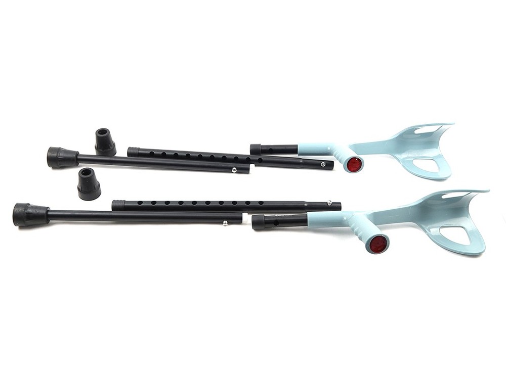 ALUMINUM ALLOY NON-SLIP TIPS LIGHTWEIGHT ADJUSTABLE ERGONOMIC FOREARM CANES 1021
