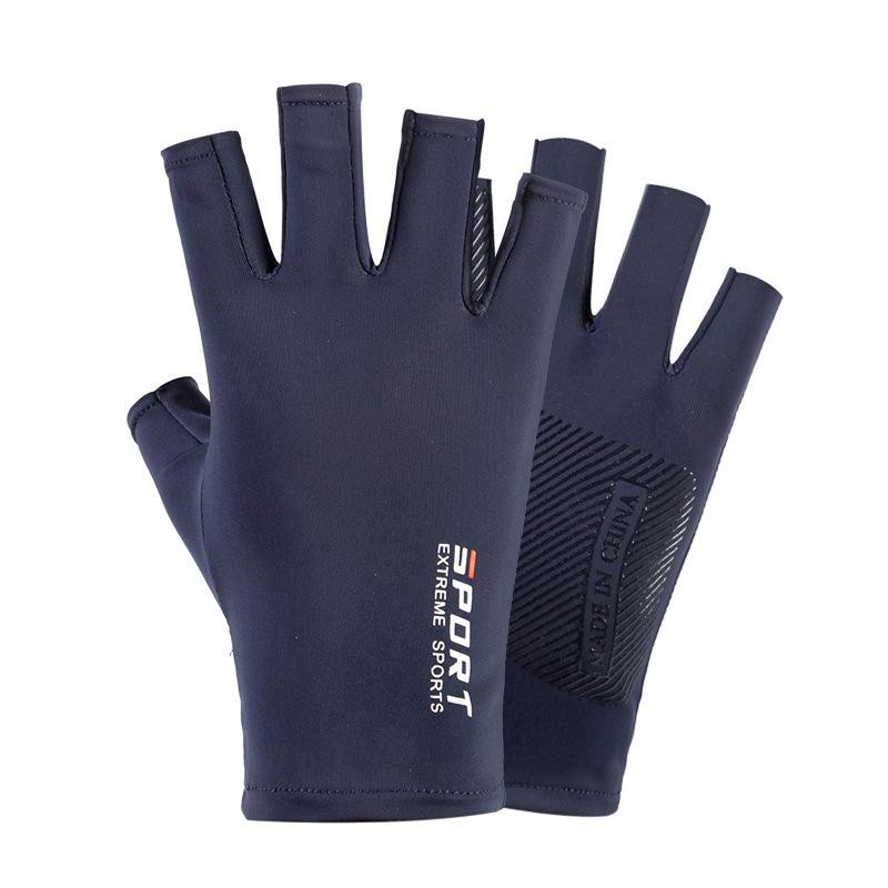 Ice Silk High-elastic Sunscreen Breathable Half-finger Gloves for Men&women 1pai